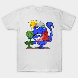 dinosaur with a Venus fly trap T-Shirt